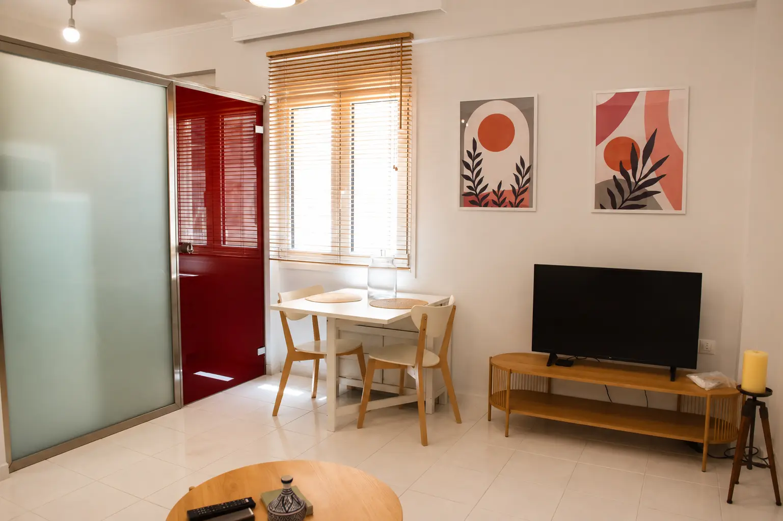Bright living and dining space at ESSENZA in Preveza